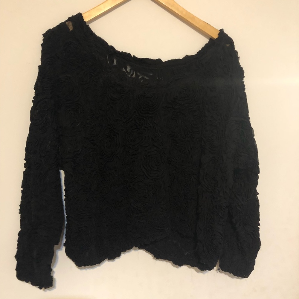 American apparel 3D flower mesh jumper